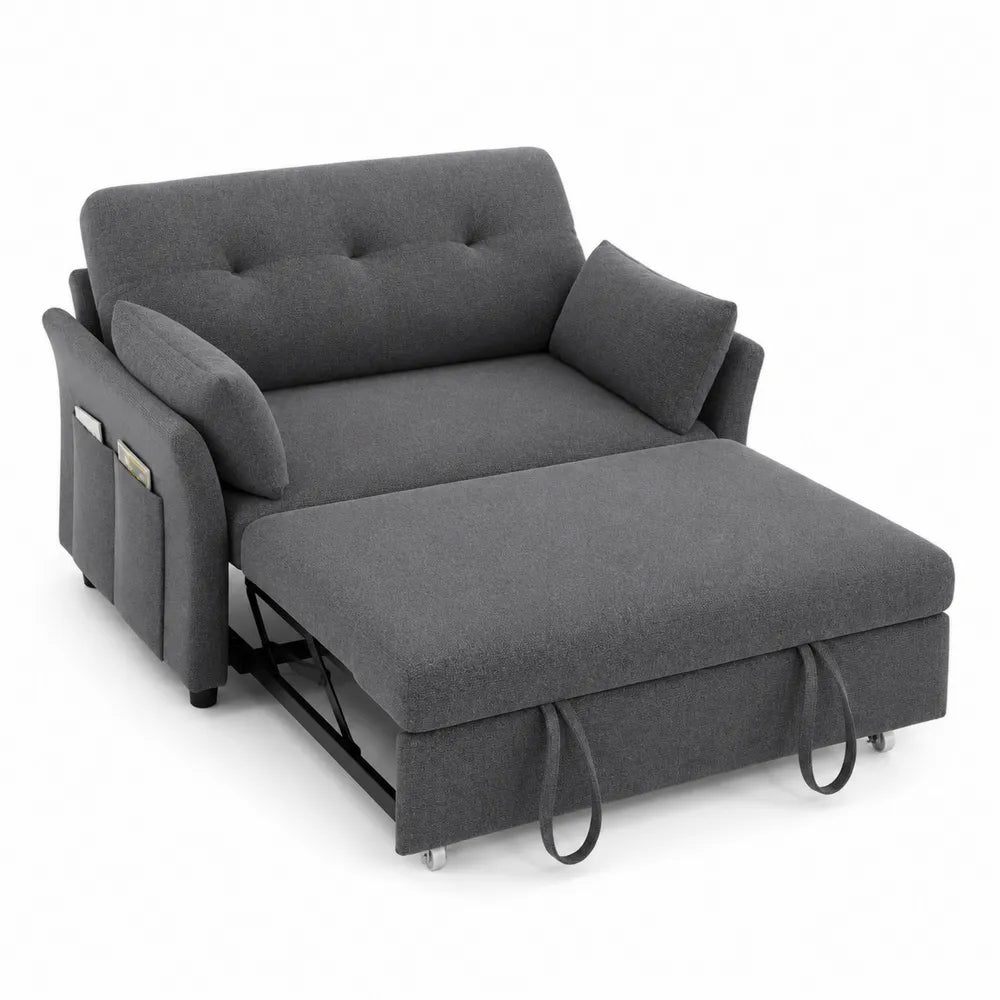 Canapé-lit convertible en tissu Gris