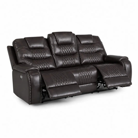 Canapé inclinable en cuir synthétique marron